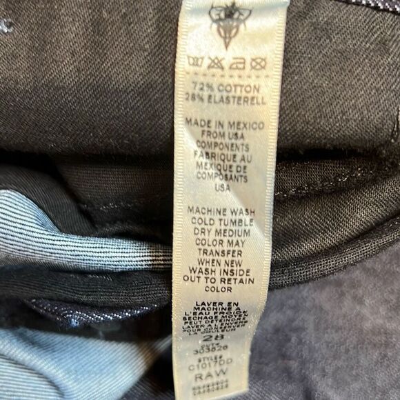 NWT J & Company Raw Denim Suspender Pants Straight Leg Size 28 - Picture 15 of 16